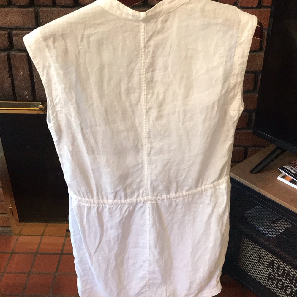 James Perse white Sleeveless linen mini dress size 2 - Picture 4 of 10